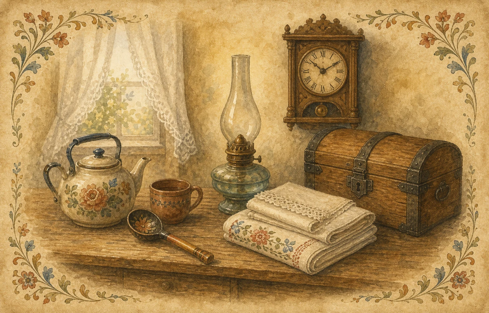 Домашние загадки: тёплая комната, стол, лампа, книга и домашние предметы для детской викторины